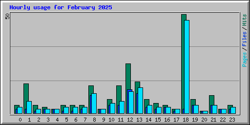 Hourly usage for February 2025