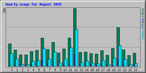 Hourly usage for August 2025